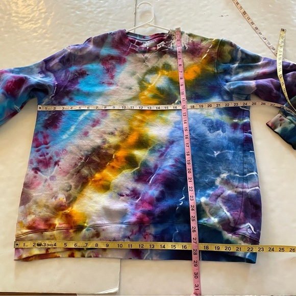 Handmade Tie Dye Sweatshirt Mens Size XL Unisex Upcycled Pullover One Of A Kind - Picture 9 of 11